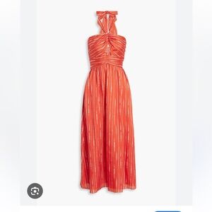 SACHIN & BABI Reid cutout striped georgette halterneck midi dress NWT